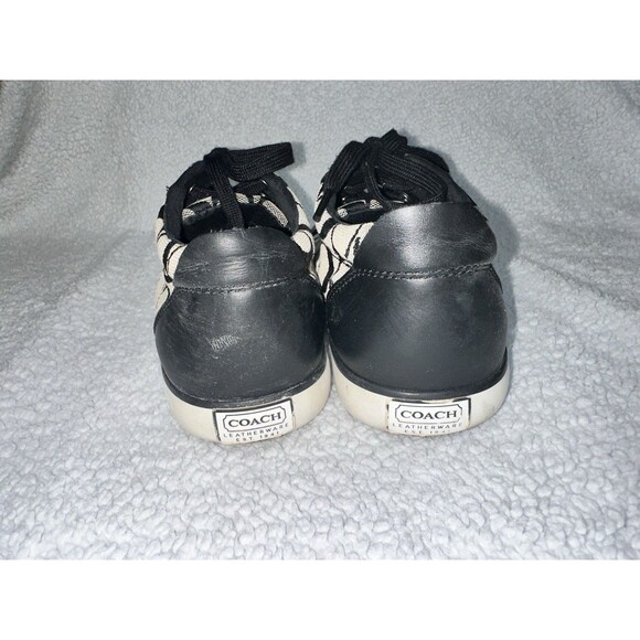 Coach Barrett Signature Logo Women's Sneakers Size 8.5b Black Gray Low Top - Picture 4 of 9
